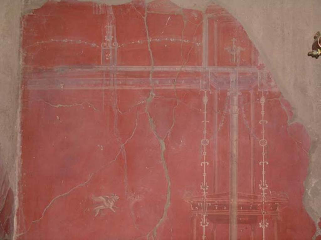 III.14, Herculaneum. April 2005. Cubiculum 1, looking towards north end of east wall.Photo courtesy of Nicolas Monteix.